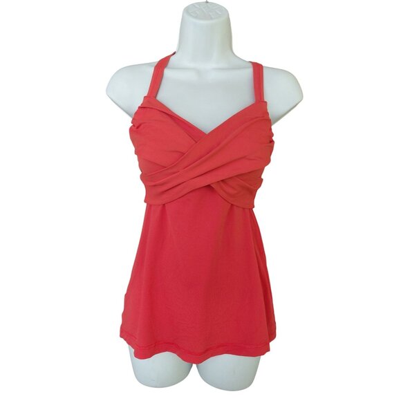 Lululemon Womens Red Criss-Cross Halter Top Size 6 - Picture 1 of 7